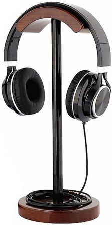 Підставка для навушників GEZICHTA з натурального дерева, металева стійка, гнучка підставка для ігрових навушників