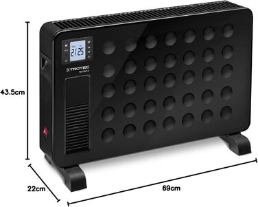 Електричний конвектор Trotec TCH 2311 E – 2300 Вт, чорний, мобільний