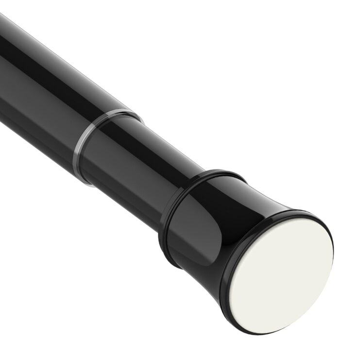 Телескопічний карниз для штор без свердління та гвинтів, розсувна штанга для ванної кімнати та шафи, 85-265 см (Ø 32 мм), чорний