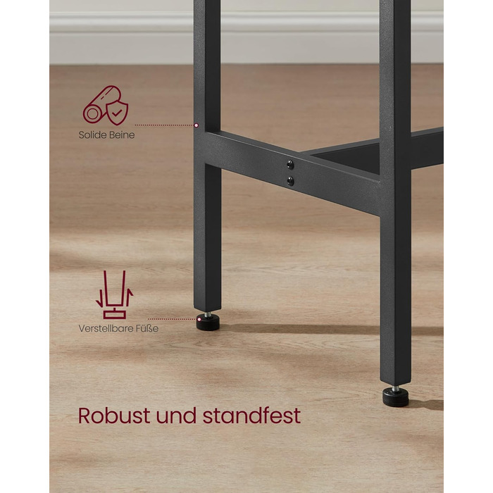 Барний стіл VASAGLE LBT140B73: промисловий дизайн, металевий каркас, 140 см, білий & чорний