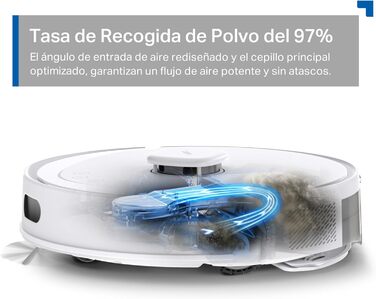 Робот-пилосос Tapo RV30 Max Plus з функцією миття та автоматичною станцією самостійного очищення, 5300Pa, LiDAR+IMU, голосове керування Alexa & Google Assistant, білий