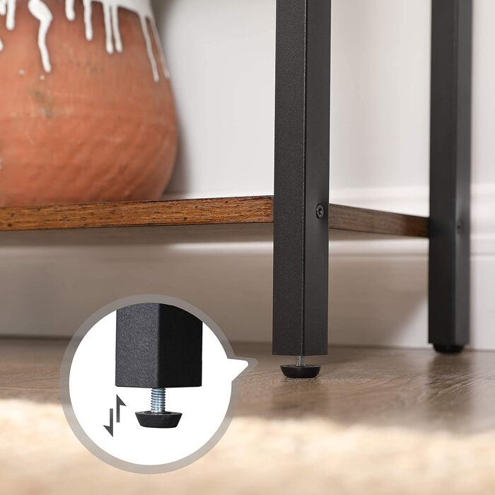 Стелаж VASAGLE з 5 полицями для книг, кухні, офісу, 24 x 62 x 165 см, vintagebraun-tintenschwarz, LLS025B01