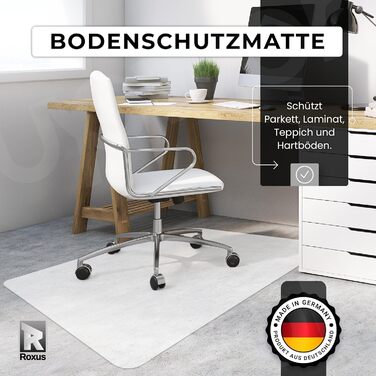 Килимок під офісне крісло Roxus® - захист для підлоги (різні розміри, молочний колір) - підходить для паркету, ламінату, килима, плитки, твердих підлог. Захист для геймінгового крісла