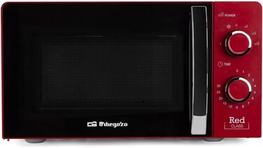 Мікрохвильова піч Orbegozo MI 2121, 20 літрів, 700 Вт, червона - 6 рівнів потужності, таймер, розморожування