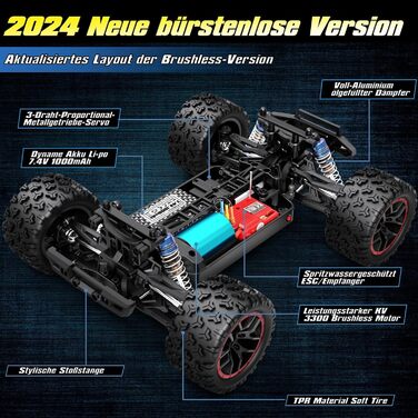 Радіокерований позашляховик Haiboxing 1:18 4WD 48+ км/год, Monster Truck 2.4GHz для дітей та дорослих