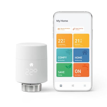 tado° Smart Термостат на радіатор WiFi V3+ Стартовий набір – Цифрове керування з додатку, сумісний з Alexa, Siri, Google Assistant