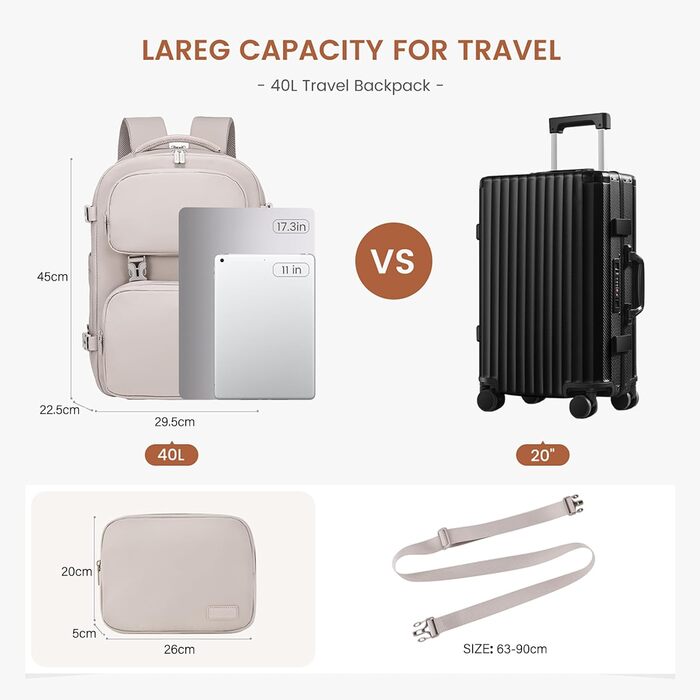 Рюкзак LOVEVOOK для подорожей: 40L, 17.3