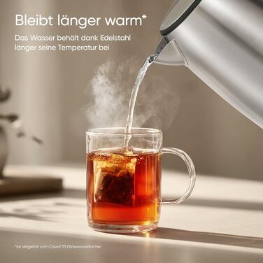 Електричний чайник COSORI з лебединим носиком, 0.8 л, регулювання температури, 80°C - 100°C, функція підтримки тепла до 60 хв, чорний (з нержавіючої сталі)