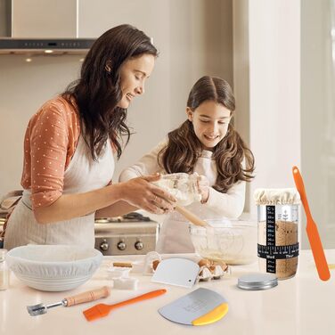 Набір для закваски та випікання хліба: силіконові banneton-кошики (2 шт.), закваска для приготування хліба