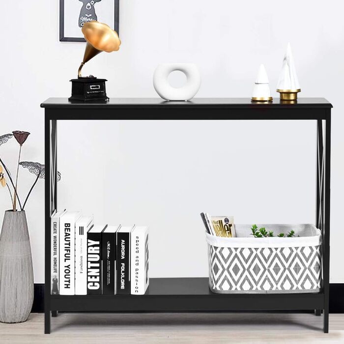 Журнальний столик COSTWAY з шухлядою, 3 ящики, білий, 100x30x80 см
