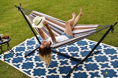 Гамак з стійкою Italform, багатоколірний, навантаження до 150 кг, 260 x 150 см