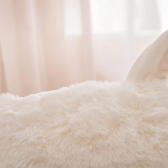 Лежанка для читання Nice Night, штучне хутро, подушка-валик, велика, для дорослих та дітей, спинка з підлокітниками, підтримка спини для сидіння в ліжку/на дивані, слонова кістка