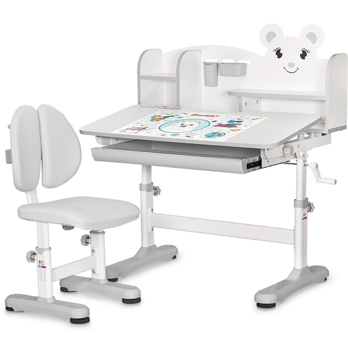 Комплект меблів (стіл + стілець + полиця) Mealux BD-29 Panda XL Grey (арт. BD-29 G)