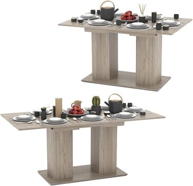 Розсувний обідній стіл Vicco Dix, шпон дуба Goldkraft, 140 x 90 см