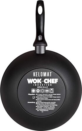 Сковорода Келомат WOK-CHEF, 28 см, з антипригарним покриттям, індукційна, чорна