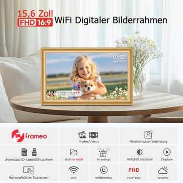 Цифровий фоторамка Frameo 10.1 дюйми, IPS, HD 1280x800, 32GB, Wi-Fi, автоповорот, Frameo App