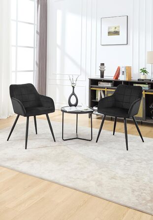 Крісла для їдальні WOLTU - 8 шт., з м'яким сидінням з велюру, металеві ніжки, для кухні, вітальні