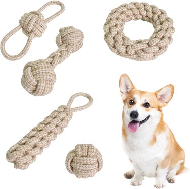 Інтерактивна іграшка для собак Zimoer мотузковий набір з 5 частин, незруйнівна, інтерактивна іграшка для собак
