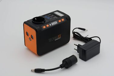 Портативна електростанція  світлодіодною панеллю, лампою, 5 X USB - 74 Втгод Powerbank 230 В із вбудованою розеткою для ноутбука, мобільного телефону, міні-холодильника тощо, сумісний із сонячними зарядними пристроями, 205