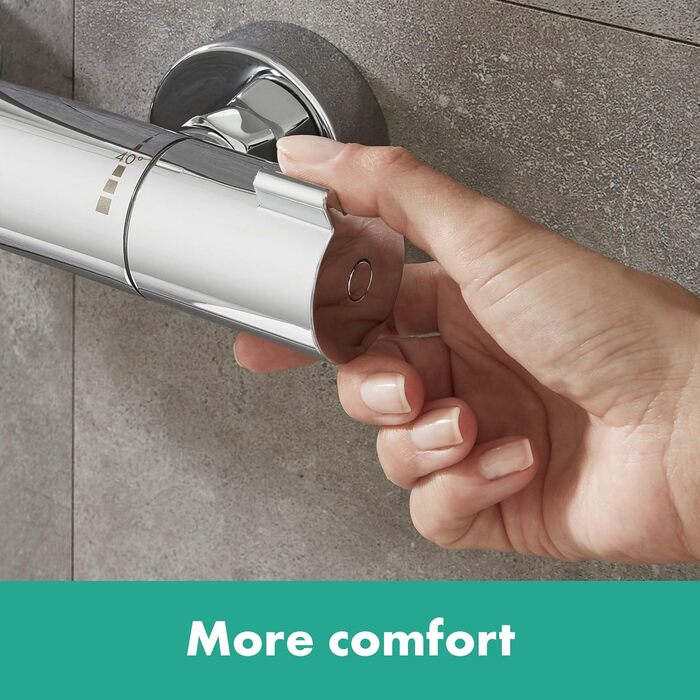Змішувач для ванної Hansgrohe Ecostat - n Aufputz з термостатом, обмежувачем температури 40°C, для 2 споживачів (хром)