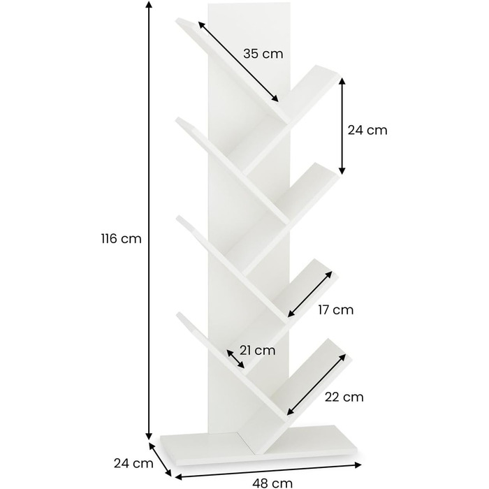 Стелаж для книг IDIMEX Jules - дерев'яний, з високоякісної ДСП, білий