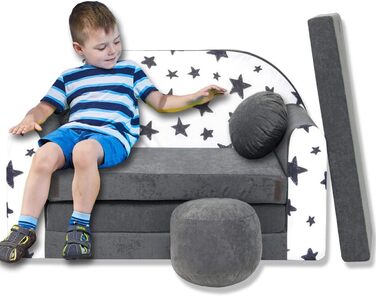 Дитяче крісло-софа 3в1 з функцією ліжка для дівчаток та хлопчиків, крісло-мішок, трансформер для дитячої кімнати (AC1)