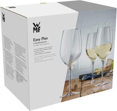 Бокали для білого вина WMF Easy Plus 6 шт, 390 мл, кришталь, прозорі, для посудомийної машини