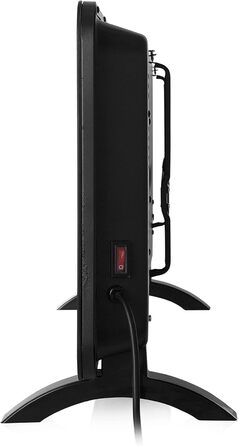 Розумний конвекторний обігрівач Princess 2000 Вт Керується за допомогою безкоштовного додатка Скляна панель Настінний монтаж зі світлодіодним сенсорним екраном 2000 Вт Чорний