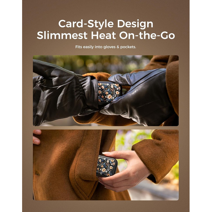 Електричні грілки для рук OCOOPA UT4 Young (Wiesenblumen), 5000mAh, 2 шт. - Компактні, Водонепроникні, Швидкий нагрів, USB