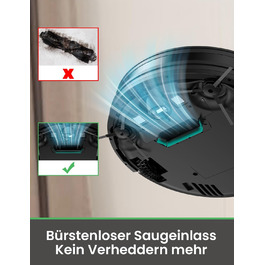 Робот-пилосос Vexilar з функцією миття підлоги, без мішка, станція Multi-Cyclone, 10000Pa, LiDAR навігація, 3-в-1, 180 хв, керування через додаток та голосовий помічник (W6)