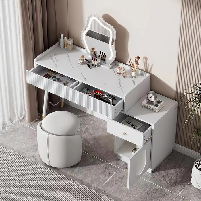 Сучасний туалетний столик ModernLuxe з дзеркалом та 5 висувними ящиками (100x76x40 см)