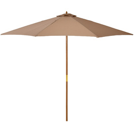 Outsunny Parasol Wood 300 см Дерев'яна парасолька Садова парасолька Балконна парасолька бамбук хакі