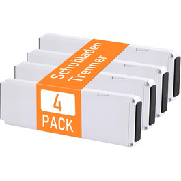 Органайзери для шухляд MOFELON, 8 шт., регульовані (33-58.5 см, 6.4 см H), для шафи, кухні, комода, спальні, ванної кімнати - білий