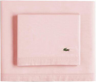 Комплект постільної білизни Lacoste, 100 бавовна, перкаль, однотонний, двоспальне ліжко (рожевий з льодом, твін)