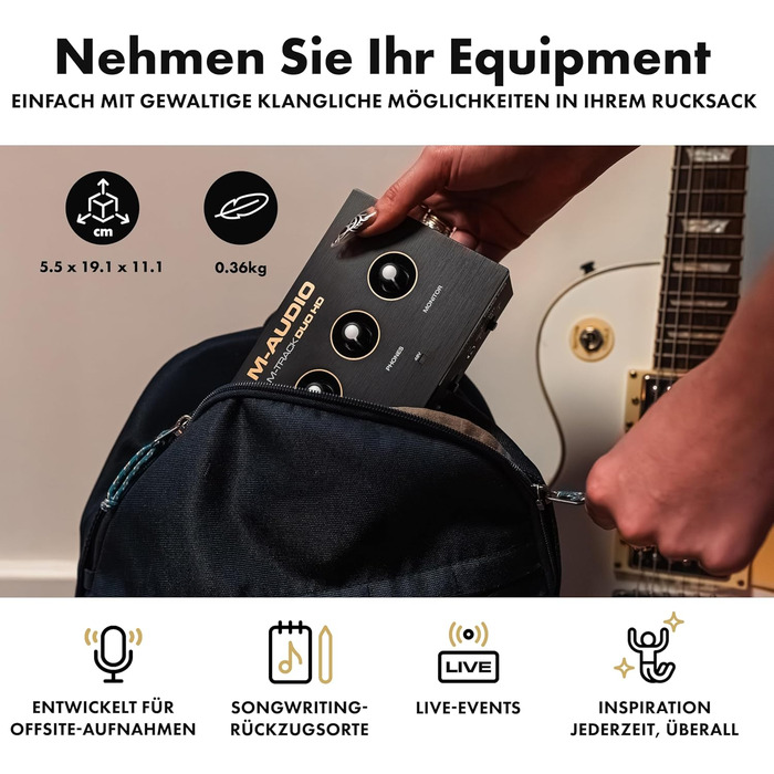 Аудіоінтерфейс M-Audio M-Track Duo для запису, стрімінгу та подкастів - 2 XLR/Line входи, 192kHz, з програмним забезпеченням