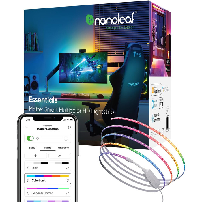 Nanoleaf Holiday String Lights 25м - RGB, 300 LED, 18W, IP44, 220-240VAC, EU