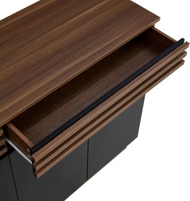 Комод з подвійними дверцятами та 3 висувними ящиками, дерев'яний, 140x40x76 см (150x40x85 см)