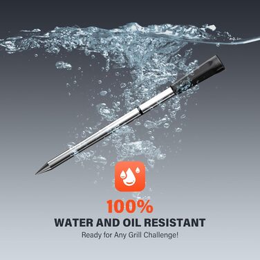 Бездротовий термометр для м'яса з 2 зондами, великий LCD-дисплей, Bluetooth, 130м, термометр для приготування на грилі, BBQ, духовки, гриля, коптильні, сковороди, фритюрниці, водонепроникний IP67