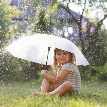 Прозора парасолька, біла парасолька-тростина Ø 95 см елегантна модна родзинка (, кишенькова парасолька)