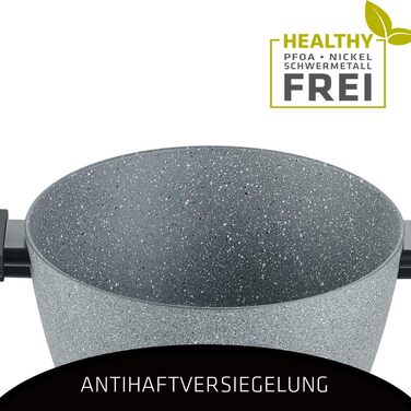 Каструля Berndes Topf 20 см з нержавіючої сталі з антипригарним покриттям, з кришкою з термостійкого скла, для всіх типів плит, індукційна, з м'якими ручками (Спеціальне видання)