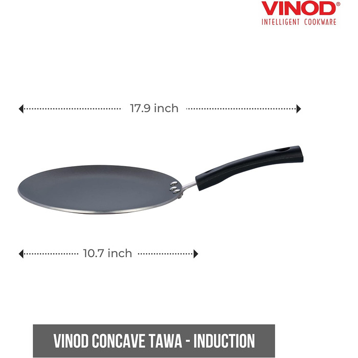 Плоска сковорода для млинців з антипригарним покриттям Vinod Tawa для приготування чапаті, доса з високоякісним індуктивним праскою преміум-класу