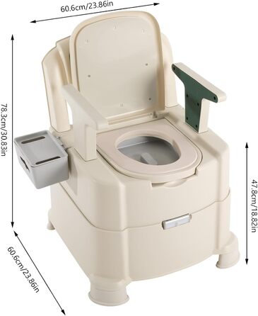 Портативна туалетна кімната з сенсорним освітленням, 200 кг вантажопідйомність, для кемпінгу, подорожей, вагітних, хворих та людей похилого віку (зелена)