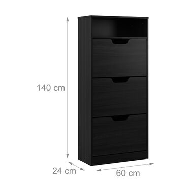 Взуттєва шафа Relaxdays з відкидною дверцями та відкритою полицею