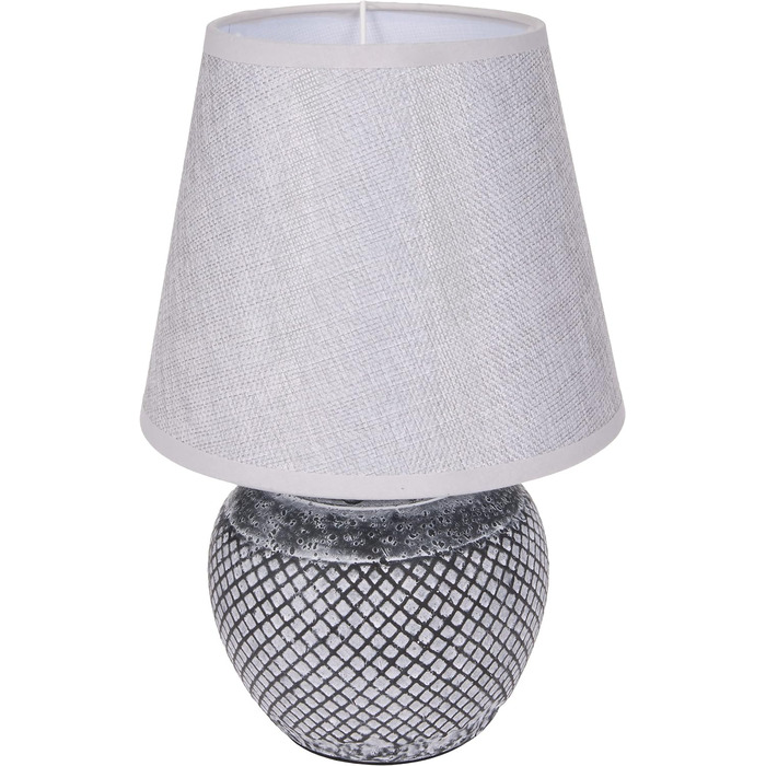 Набір з 2 настільних або приліжкових ламп - 30,5 см - Сірий - Керамічні цоколі - Світло-сірі лляні абажури