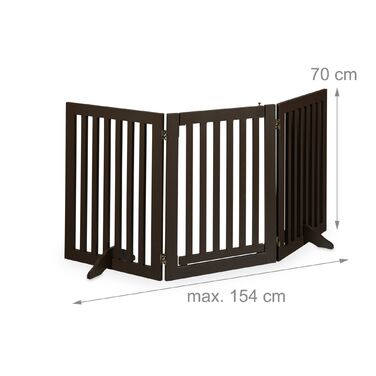 Захисний бар'єр Relaxdays коричневого кольору з дверцятами, висотою 70 см