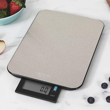 Кухонні ваги Cecotec Cook Control з нержавіючої сталі, LCD-дисплеєм та ретро-дизайном. Водостійка технологія.