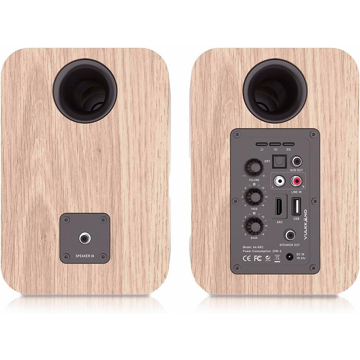 Активна акустика VULKKANO A4 ARC, 4 НЧ-динамік, Bluetooth 5.0, HDMI ARC, вихід на сабвуфер, коричневий