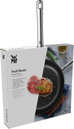 Сковорода WMF Profi Resist 28 см для індукції, багатошарова, антипригарна, з нержавіючої сталі, рифлена поверхня, підходить для духовки