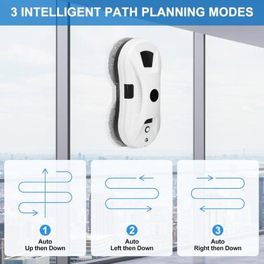 Робот для миття вікон Umelee з функцією розпилення води, 2800 Па, 10 мікрофібрових серветок, для внутрішніх та зовнішніх вікон