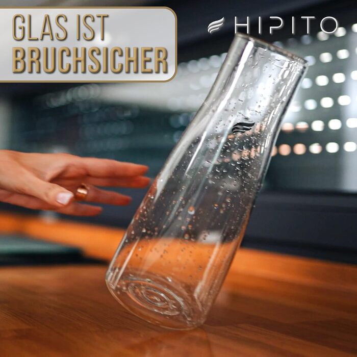 Скляна джезва 1.0л Laura - Преміум глечик для води з кришкою з нержавіючої сталі та вставкою для фруктів з термостійкого боросилікатного скла